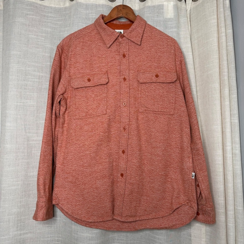 North Face‎ Arroyo Flannel Shirt Organic Cotton Earthen Copper Heather Orange M